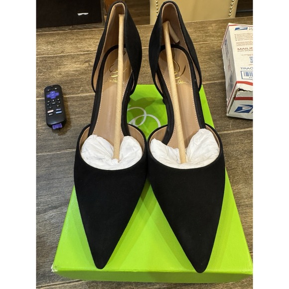 Sam Edelman Victoria D'Orsay Pointed Toe Pump Size 9.5 Black Suede - Picture 4 of 10